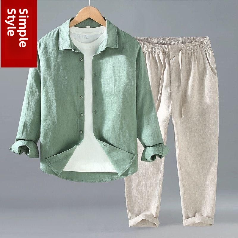 Linen Shirt Breathable - Loose Linen Men's Casual Short Sleeve