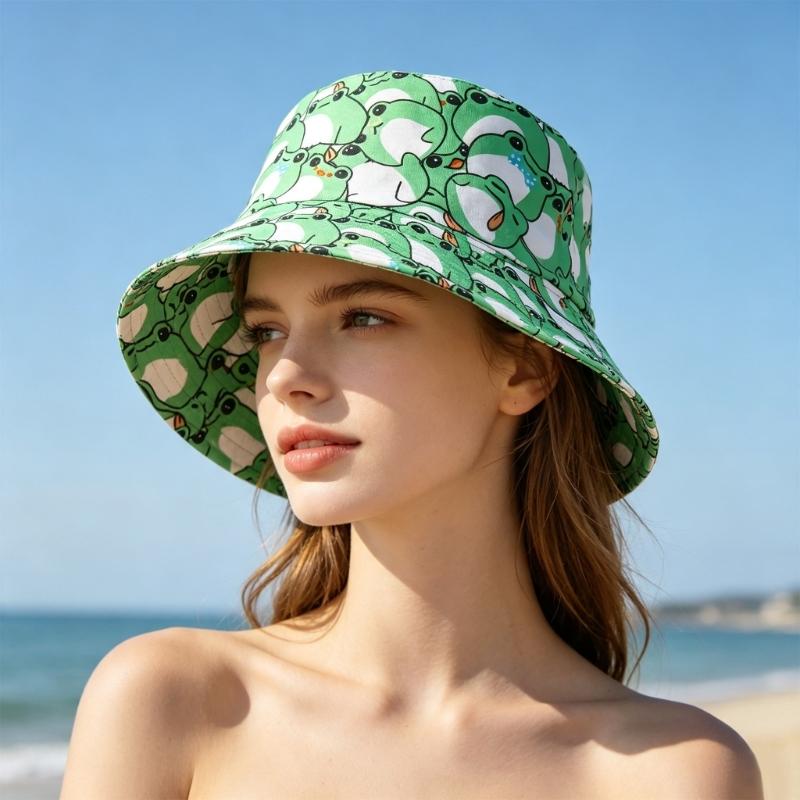 A52E Frogs Print Bucket Hat So - огляд і ціна Packable Hat Nylon
