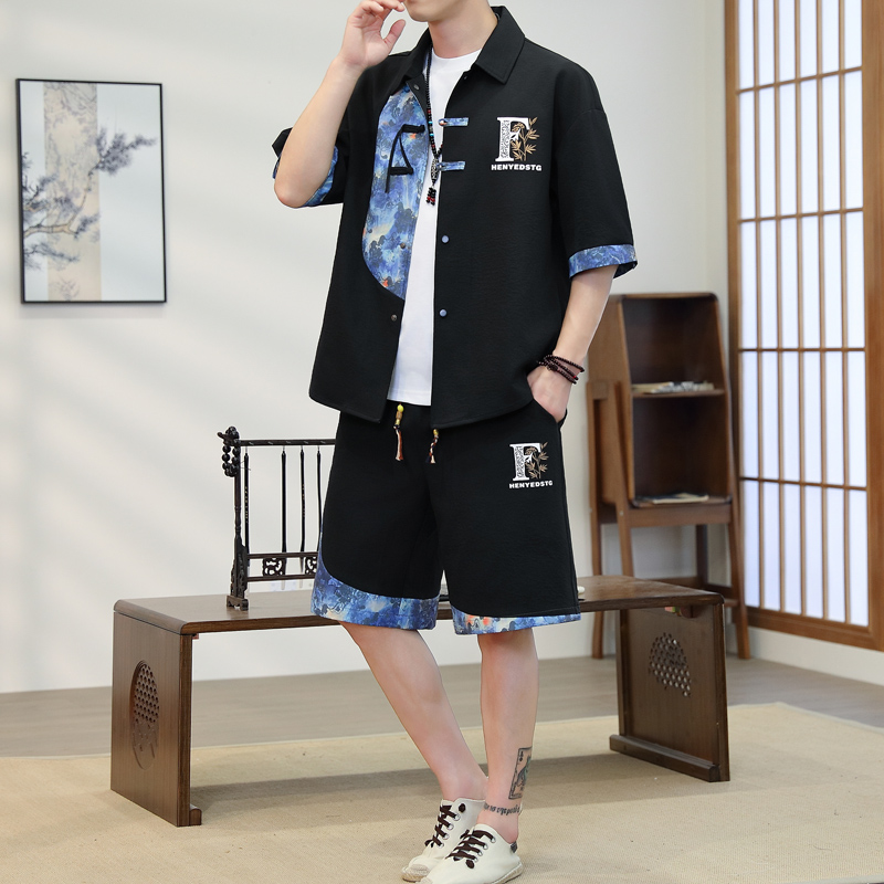 Summer Men's 2-Piece Kimono Se - огляд і ціна Resort Shirt Floral