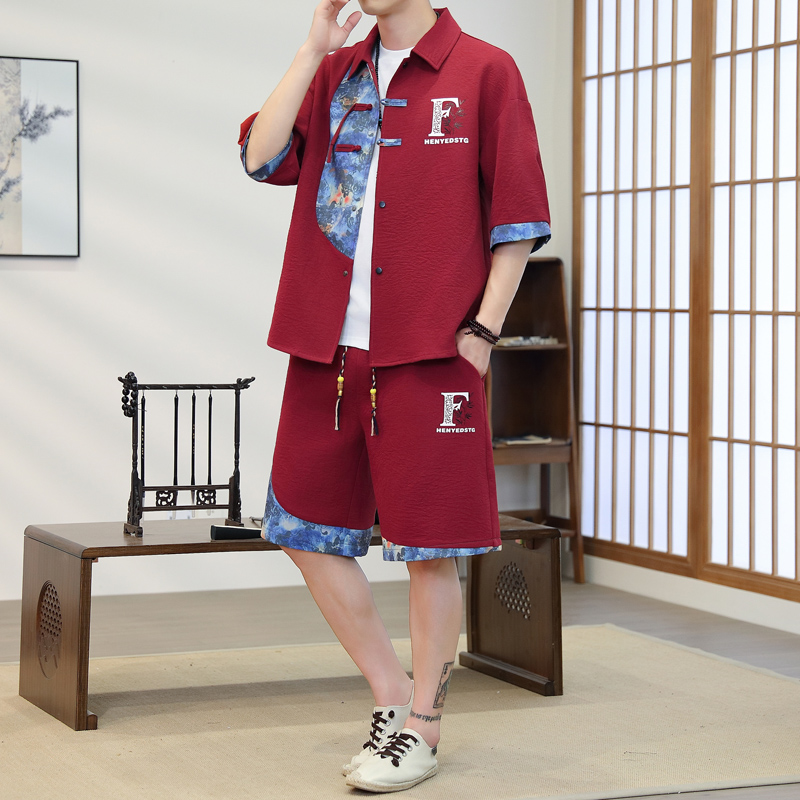 Summer Men's 2-Piece Kimono Se - огляд і ціна Resort Shirt Floral